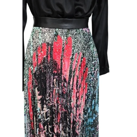 Christopher Kane “Mindscape” Pleated Midi Skirt – Size 6, Mutlicolor, NWT - Picture 7 of 13
